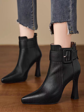 Bottines Élégantes Femme à Boucle et Talon Haut – Idéales pour le Quotidien