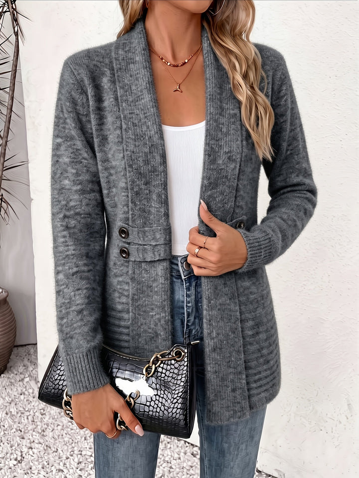 Xalviere | Élégant Cardigan Femme - Ouverture Frontale &amp; Taille Ajustée
