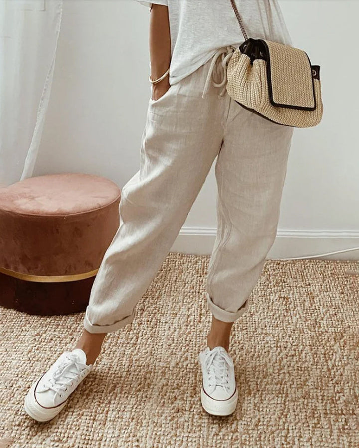 Lucie | Pantalon fluide en mélange coton et lin