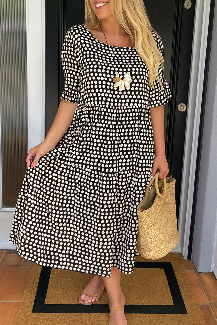 Noémie | Robe midi fluide élégante naturelle