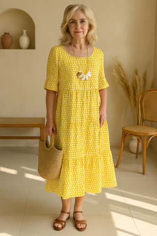 Noémie | Robe midi fluide élégante naturelle