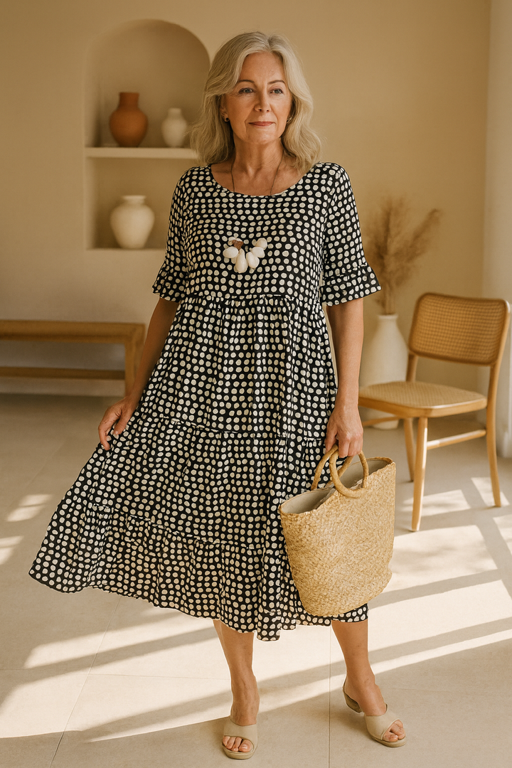 Noémie | Robe midi fluide élégante naturelle