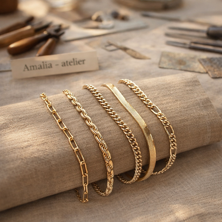 Ensemble de Bracelets en Or - 5 pièces