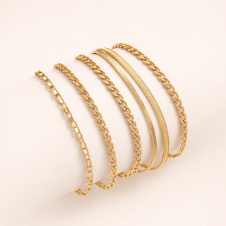 Ensemble de Bracelets en Or - 5 pièces