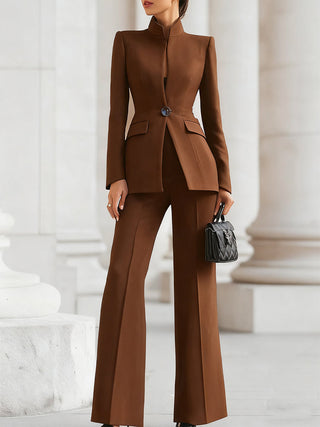 Dominique | Tailleur pantalon bleu nuit intemporel