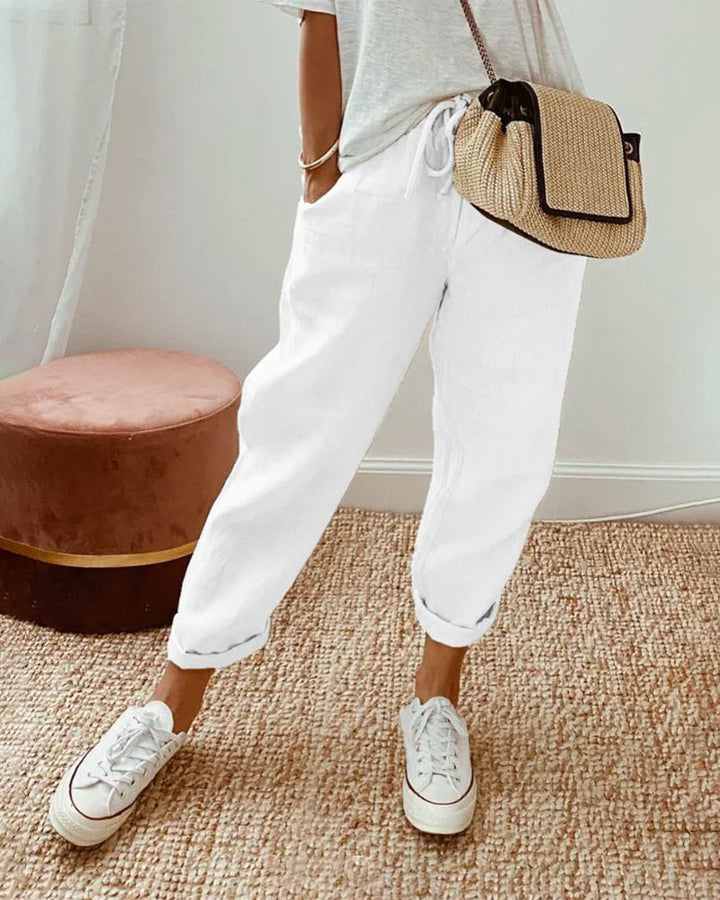 Lucie | Pantalon fluide en mélange coton et lin