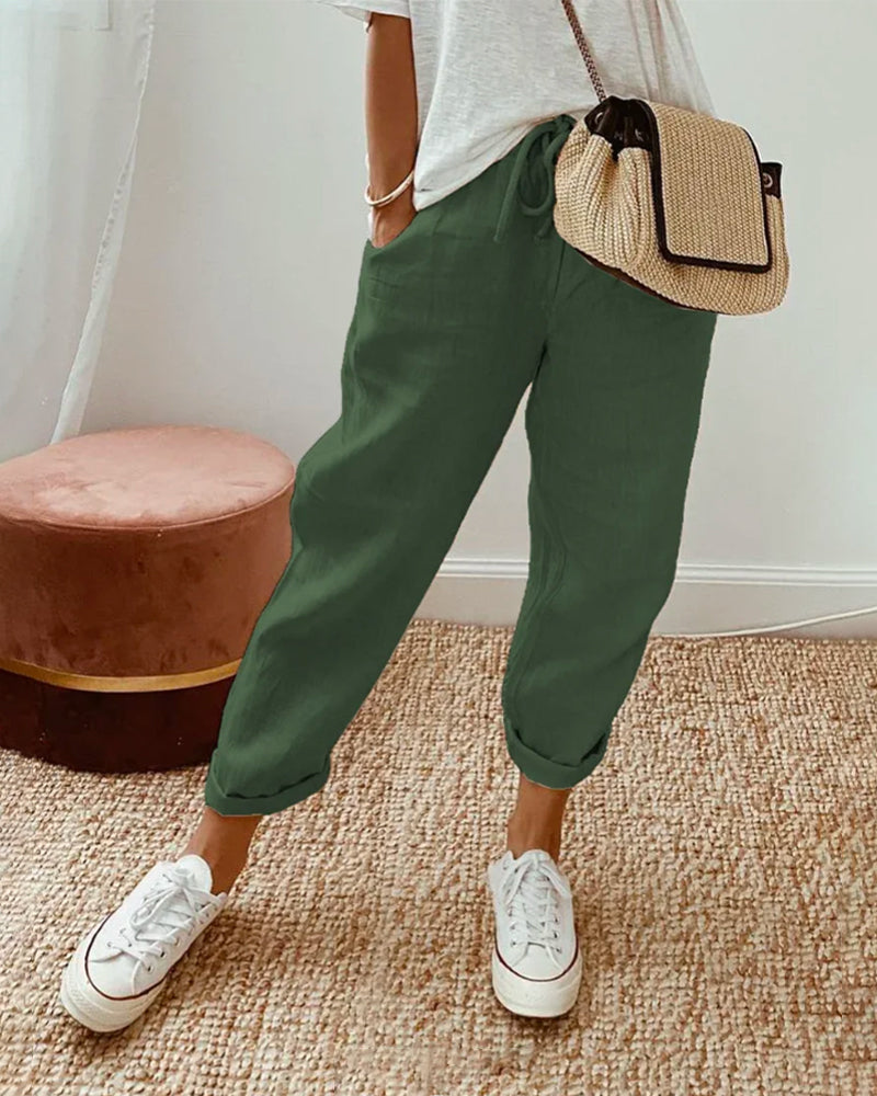 Lucie | Pantalon fluide en mélange coton et lin