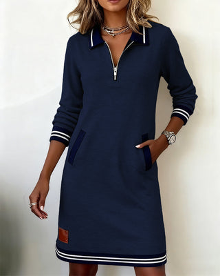 Noelia | Robe Casual à Manches Longues avec Fermeture Éclair