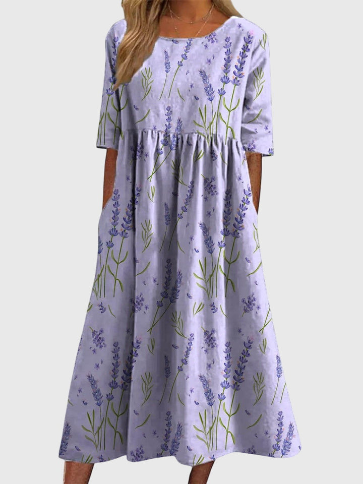 Robe Midi Fleurie | Coupe Ample Élégante et Confortable