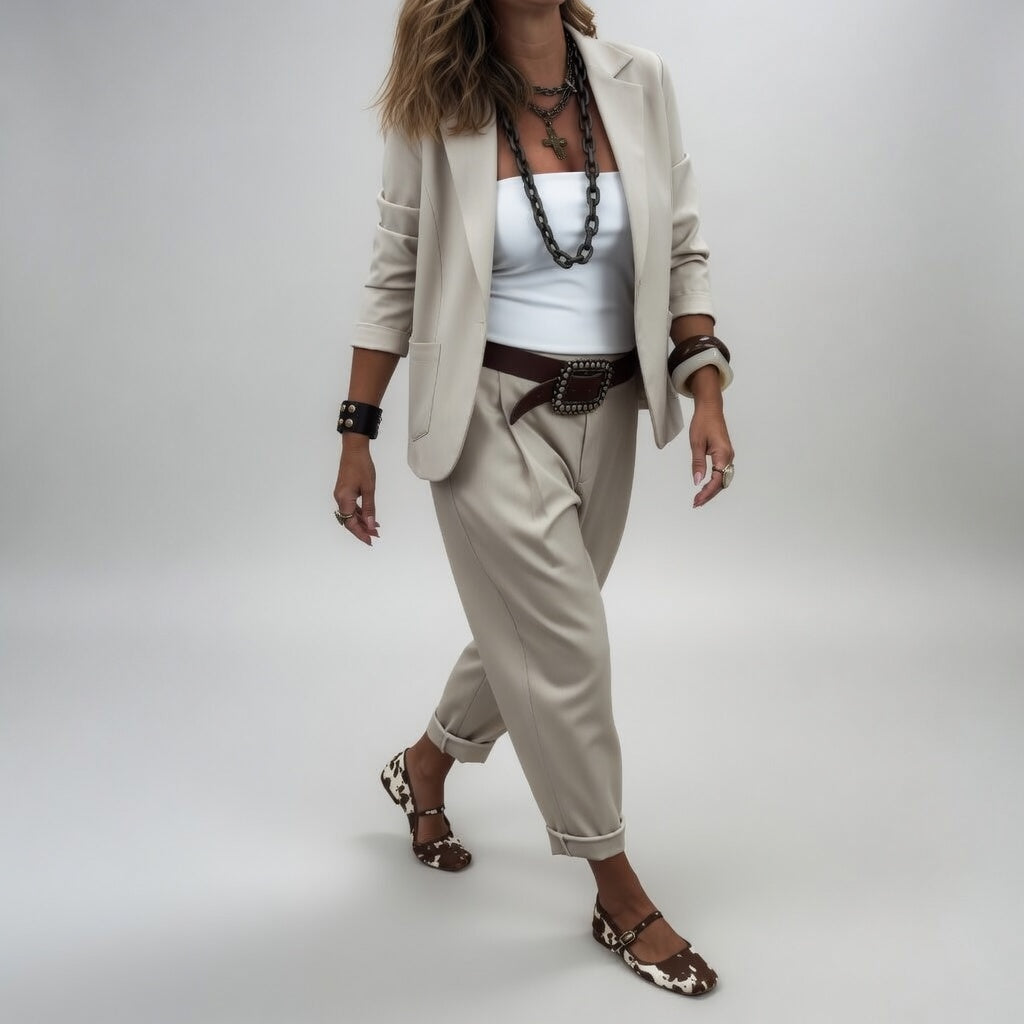 Gaïane | Tailleur pantalon fluide élégance décontractée