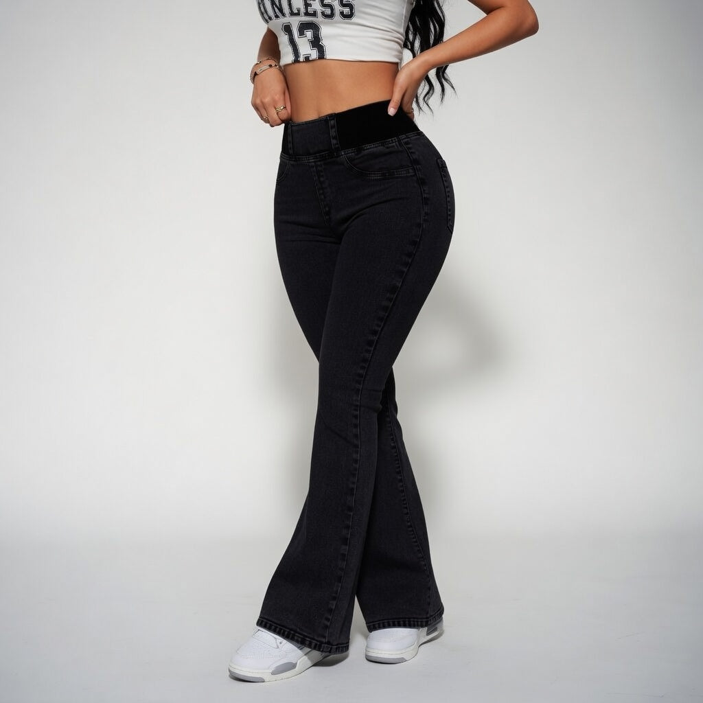 Véryliane | Jean flare taille haute sculptant
