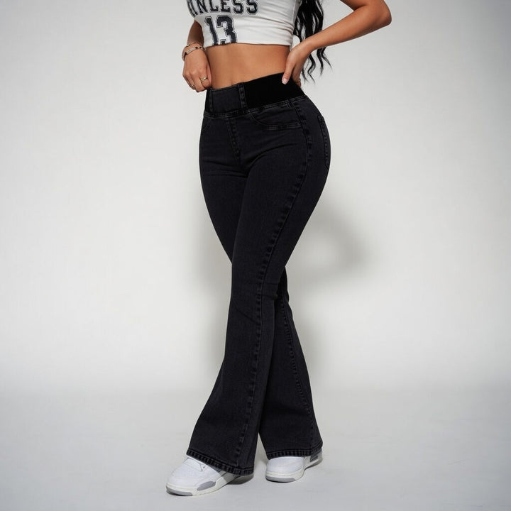 Véryliane | Jean flare taille haute sculptant