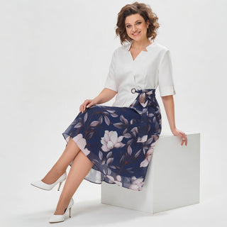 Mélusine | Ensemble jupe florale élégance romantique