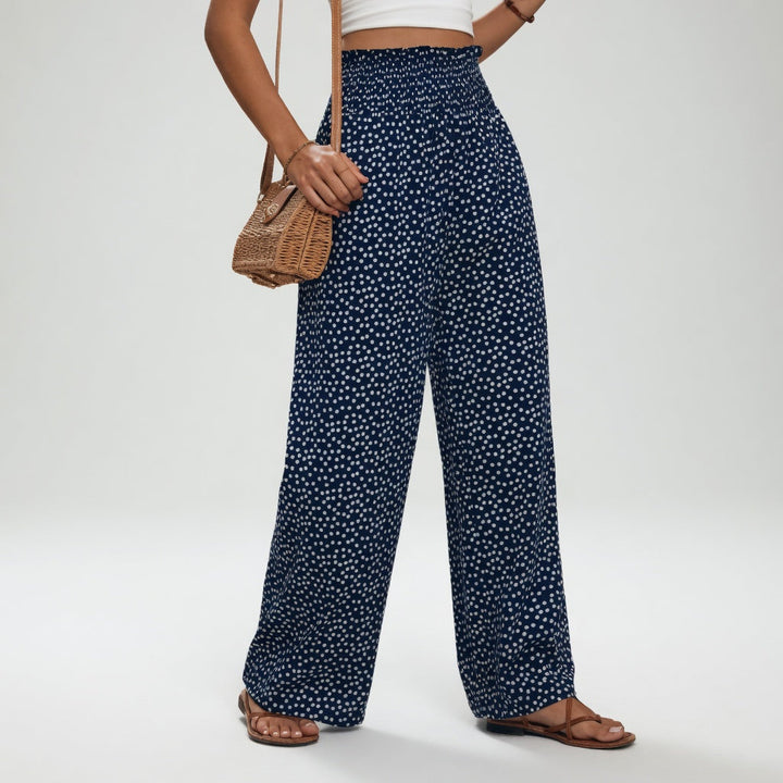 Cléophine | Pantalon fluide imprimé taille confortable
