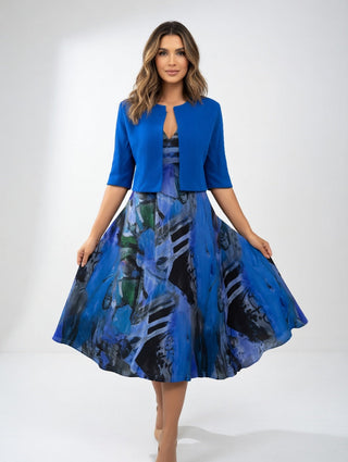 Maéliane | Robe midi imprimée élégante fluide