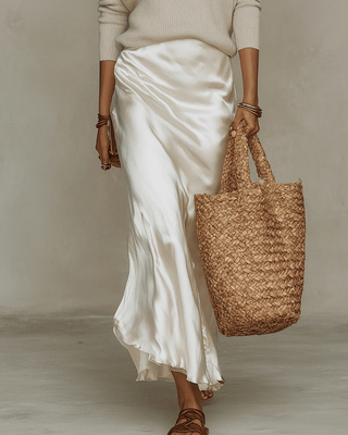 Ensemble | Pull en Maille &amp; Robe Slip en Satin