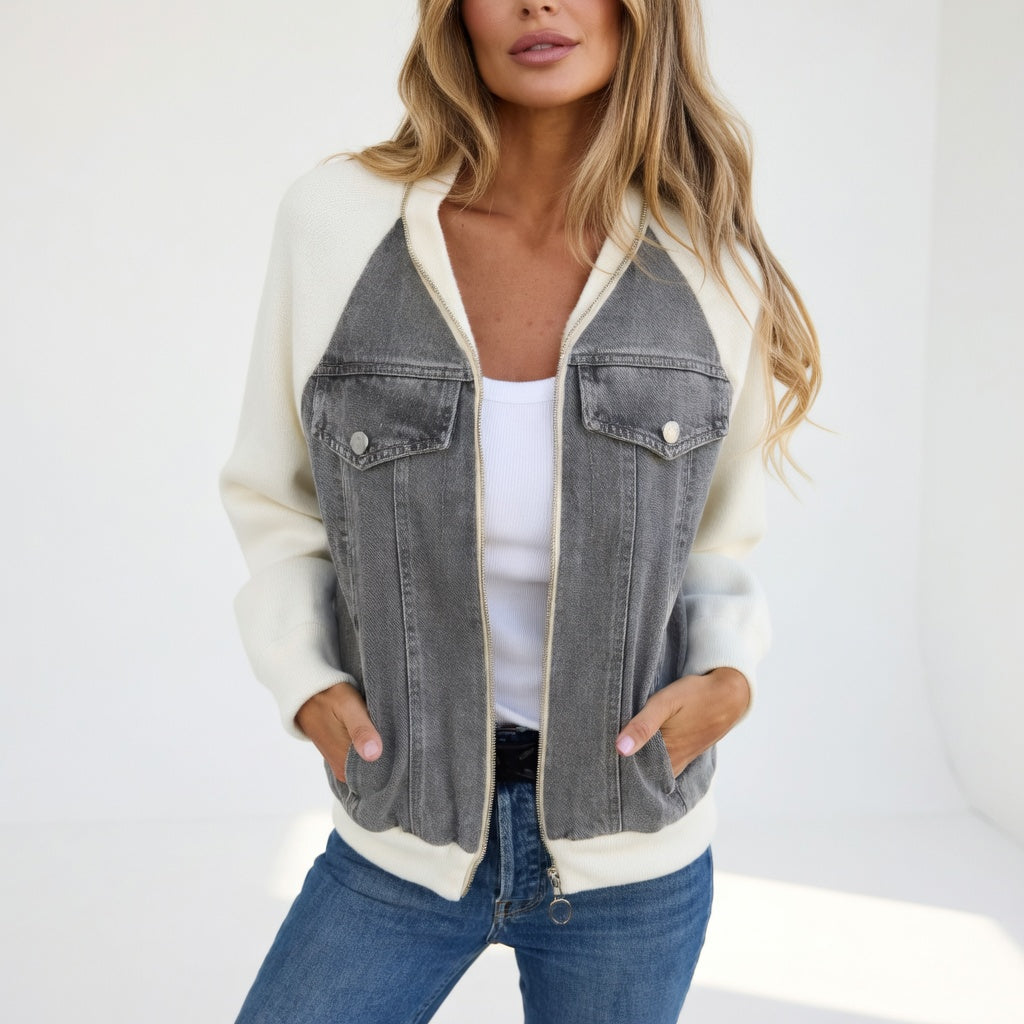 Coraline | Veste casual contrastée élégance moderne