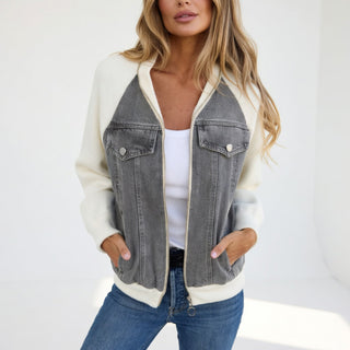 Coraline | Veste casual contrastée élégance moderne