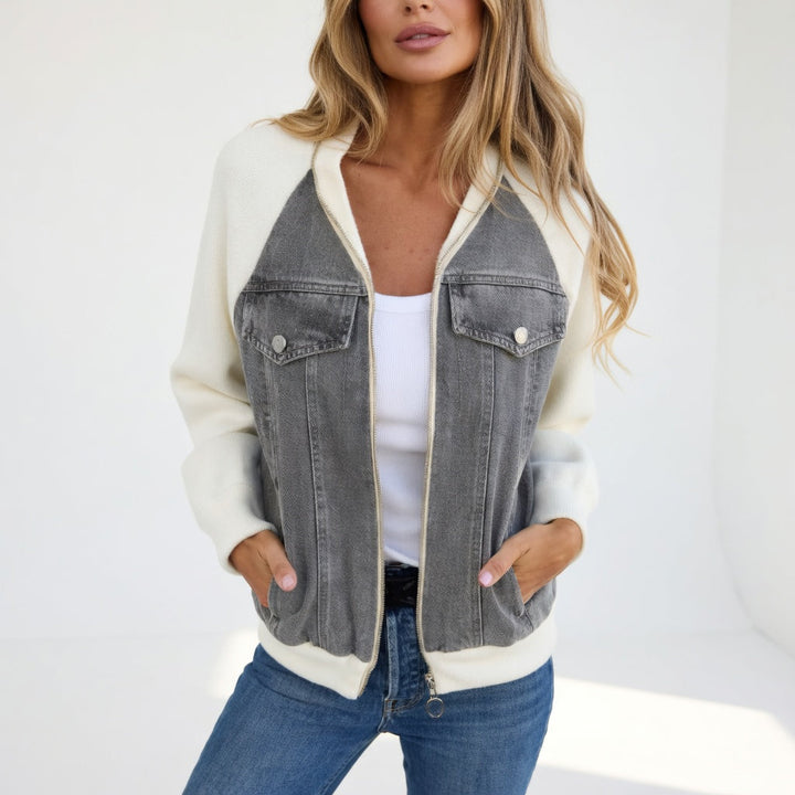 Coraline | Veste casual contrastée élégance moderne