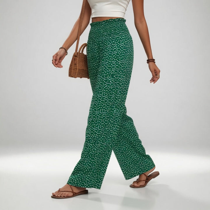 Cléophine | Pantalon fluide imprimé taille confortable