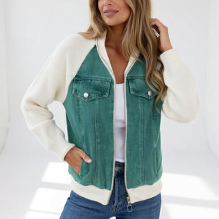 Coraline | Veste casual contrastée élégance moderne