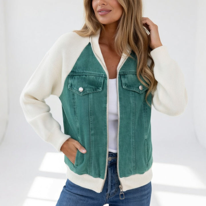 Coraline | Veste casual contrastée élégance moderne