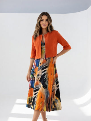 Maéliane | Robe midi imprimée élégante fluide