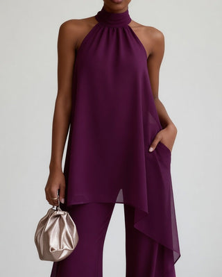 Thaïs | Ensemble halter fluide sophistication audacieuse