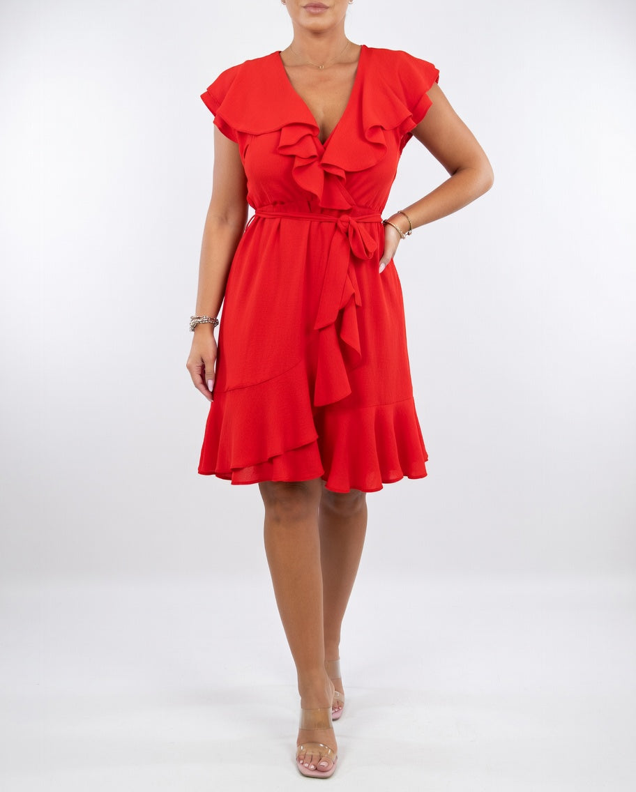 Célyane | Robe portefeuille noire fluide féminine