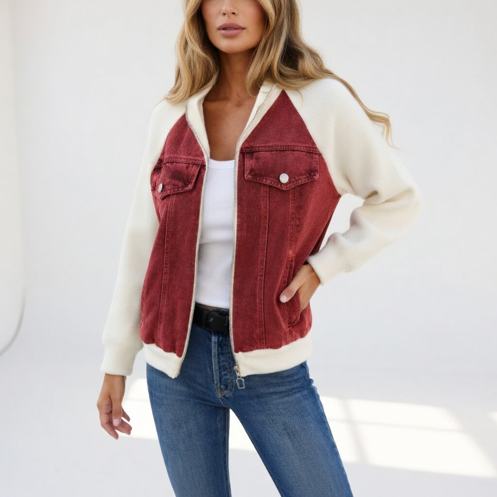 Coraline | Veste casual contrastée élégance moderne
