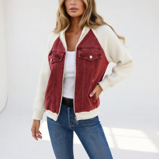 Coraline | Veste casual contrastée élégance moderne