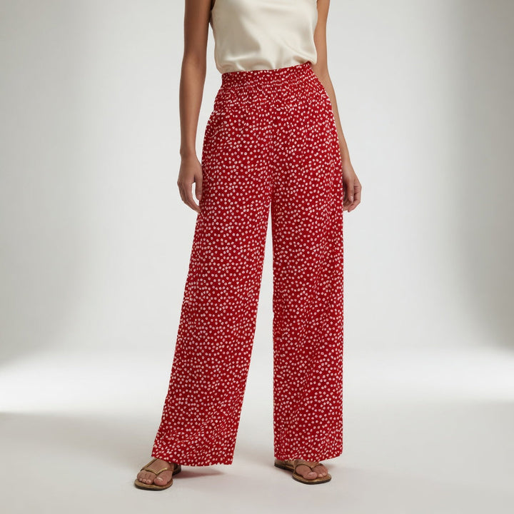 Cléophine | Pantalon fluide imprimé taille confortable