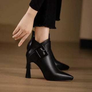 Bottines Élégantes Femme à Boucle et Talon Haut – Idéales pour le Quotidien
