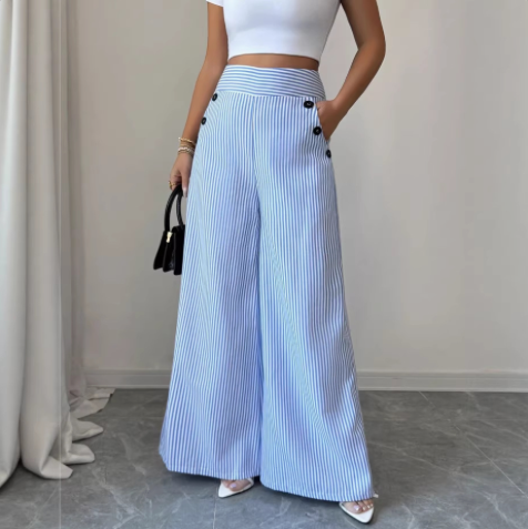 Ondine | Pantalon large à rayures classiques