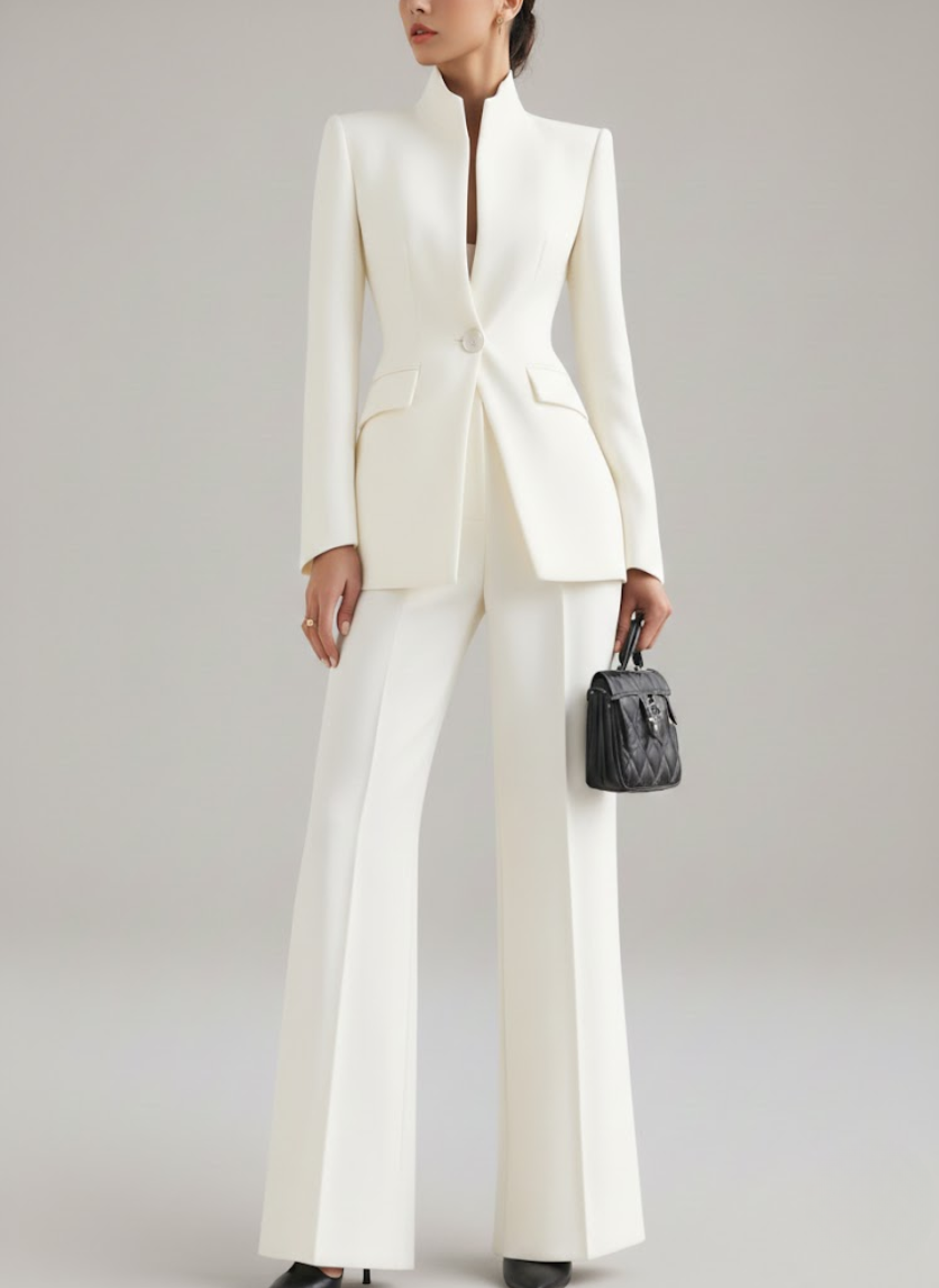 Dominique | Tailleur pantalon bleu nuit intemporel