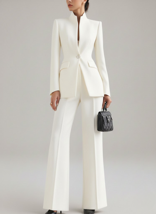 Dominique | Tailleur pantalon bleu nuit intemporel