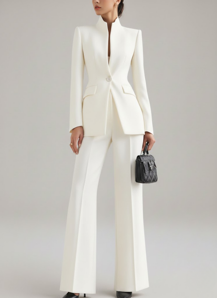 Dominique | Tailleur pantalon bleu nuit intemporel
