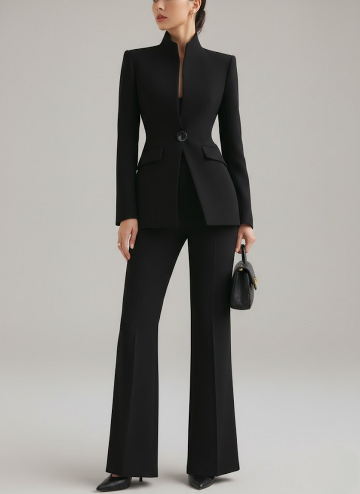 Dominique | Tailleur pantalon bleu nuit intemporel