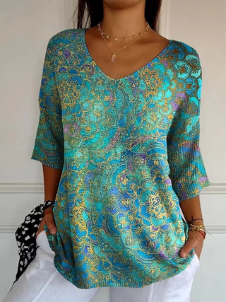 Bérangère | Blouse fluide élégante à imprimé raffiné