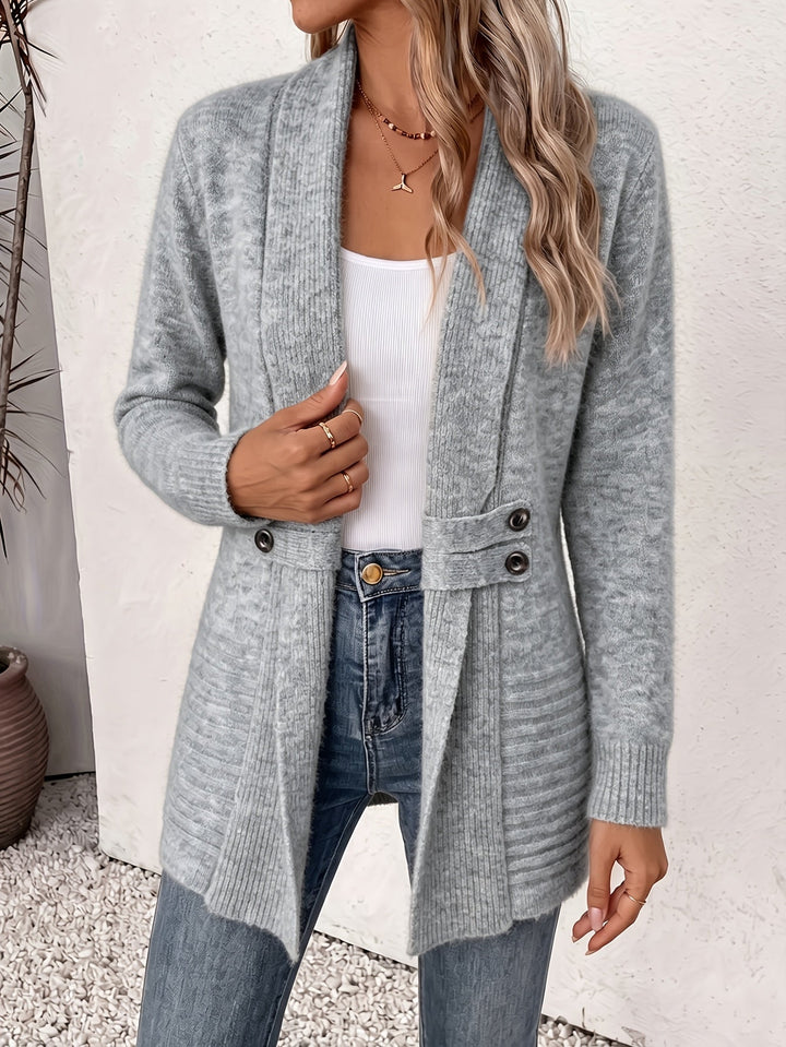 Xalviere | Élégant Cardigan Femme - Ouverture Frontale &amp; Taille Ajustée