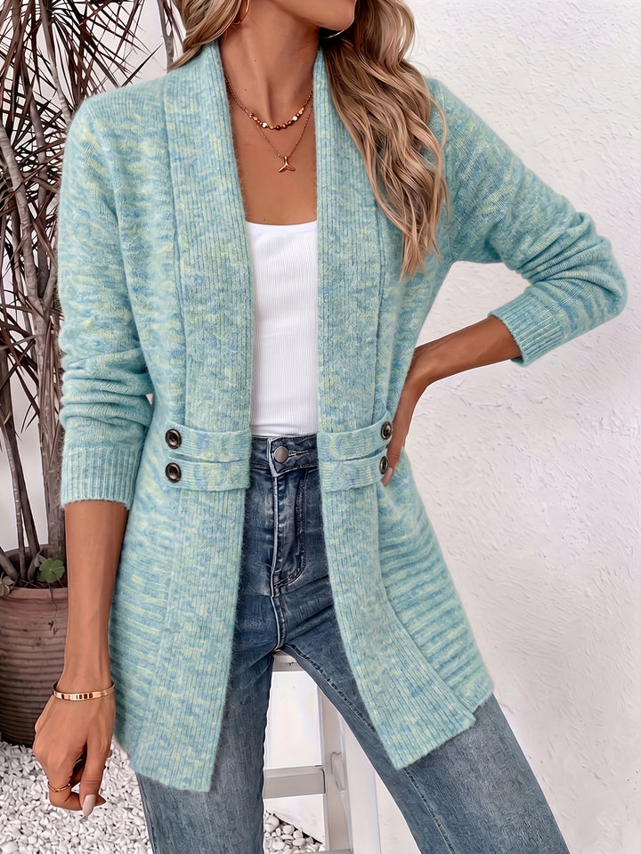 Xalviere | Élégant Cardigan Femme - Ouverture Frontale &amp; Taille Ajustée