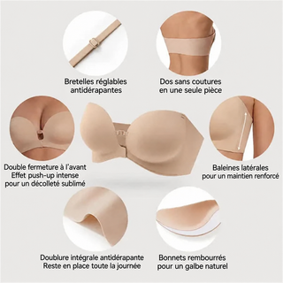Soutien-gorge sans bretelles | fermeture sur le devant