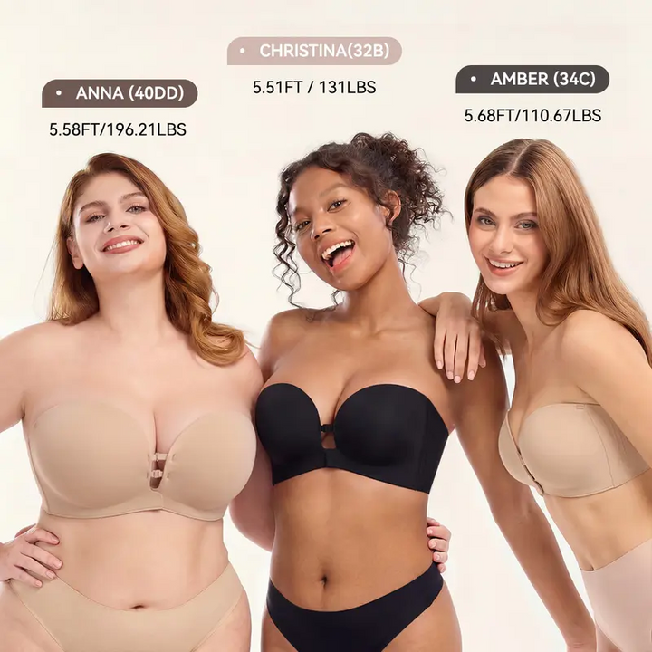 Soutien-gorge sans bretelles | fermeture sur le devant