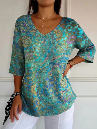 Bérangère | Blouse fluide élégante à imprimé raffiné
