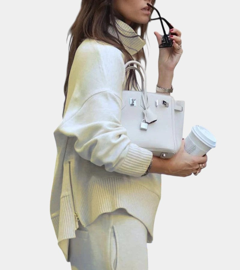 Élodie | Ensemble lounge doux deux-pièces : pull avec pantalon assorti