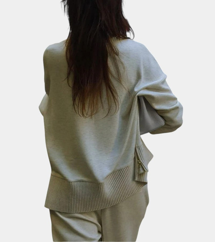 Élodie | Ensemble lounge doux deux-pièces : pull avec pantalon assorti