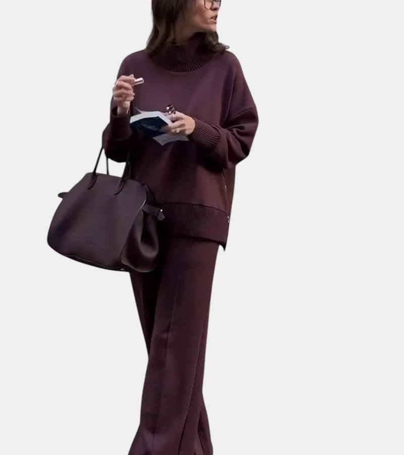 Élodie | Ensemble lounge doux deux-pièces : pull avec pantalon assorti
