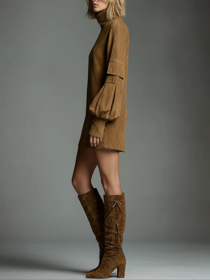 Romy | Robe mini vintage avec col montant